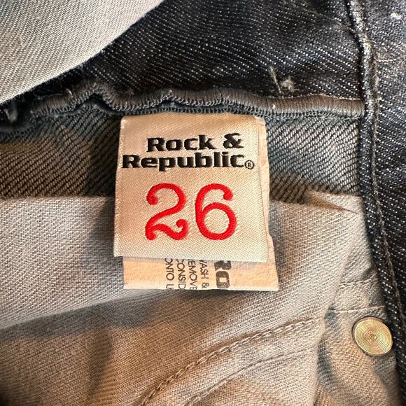 Rock & Republic Straight Leg Low Rise Jeans Size 26 - Picture 4 of 6